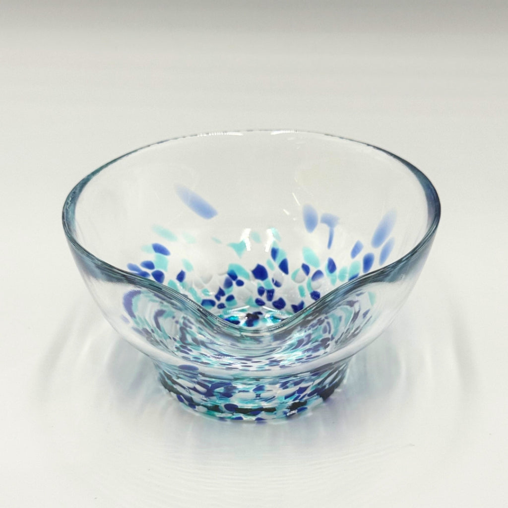 Matsugaoka Glass Katakuchi Matcha Bowl (Umi), Handmade in Japan, 380cc, Tea Ceremony