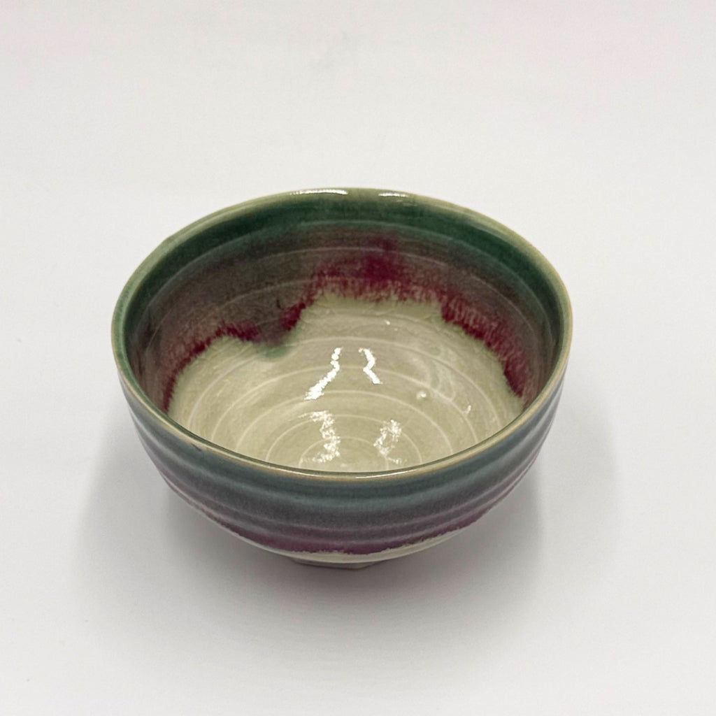 Japanese Matcha Bowl Shinsha Red Glaze Chawan Ceramic Tea Cup 12.7cm Made in Japan