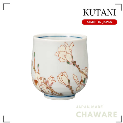 Kutani Ware Yunomi Tea Cup – Kobushi Magnolia (March) | Made in Japan
