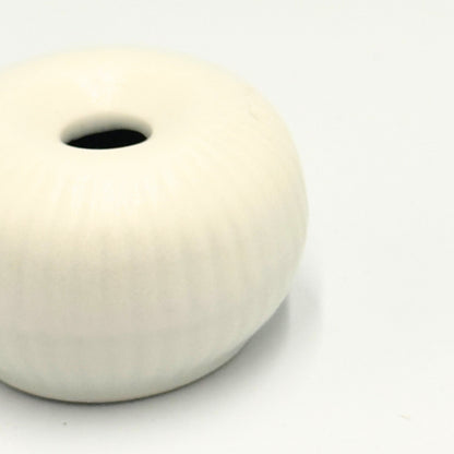 Japanese Mino Ware White Chasen Stand Round Porcelain Matcha Whisk Holder Made in Japan