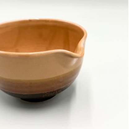 Japanese Mino Ware Peach Glaze Katakuchi Matcha Bowl | Handcrafted Ceramic Tea Bowl Made in Japan