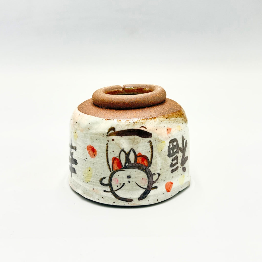 Japanese Jizo Handmade Mini Matcha Bowl Mino Ware Ceramic Tea Cup Made in Japan