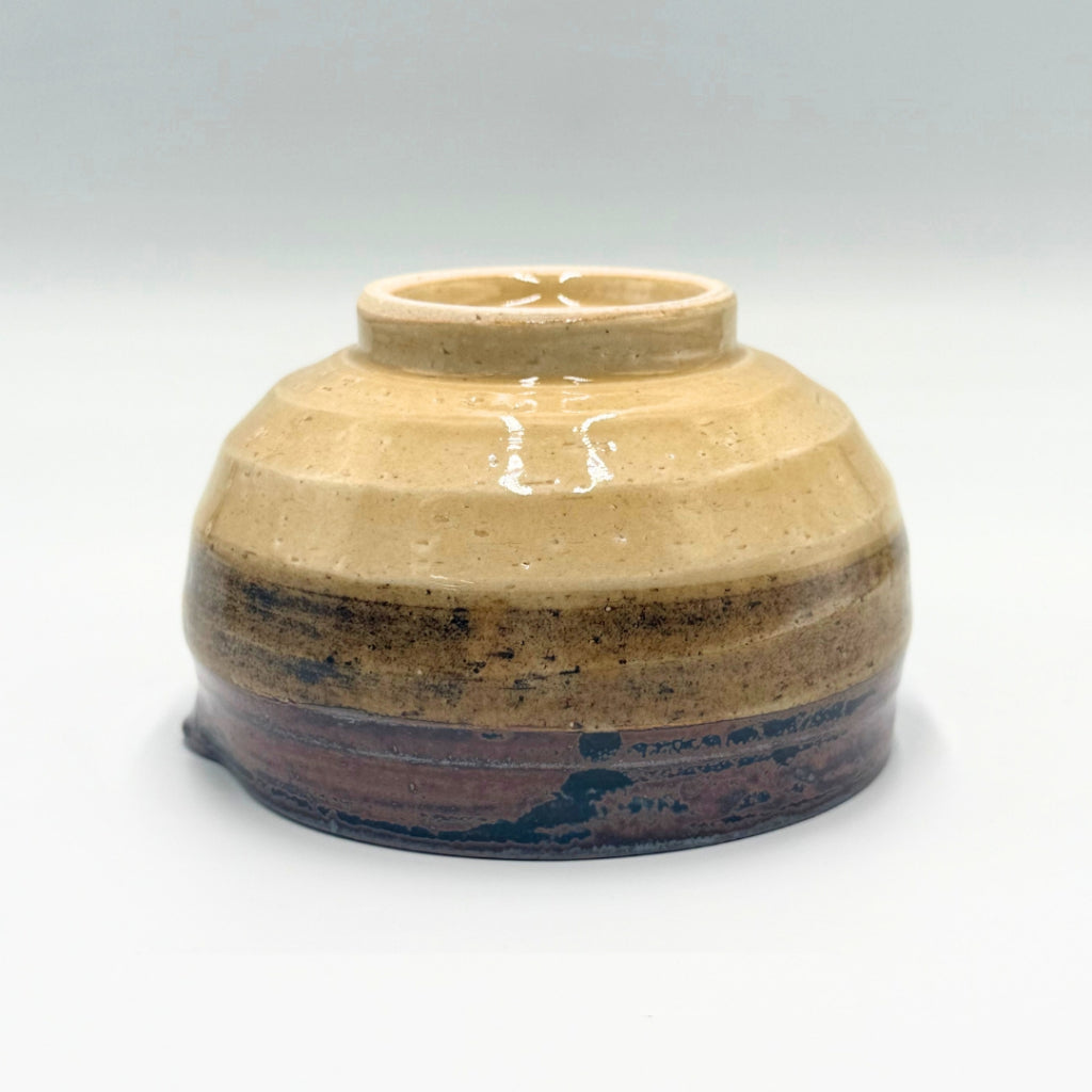 SAI-KATAKUCHI Amber Matcha Bowl 600ml Mino Ware Handcrafted Japanese Ceramic Pouring Tea Bowl