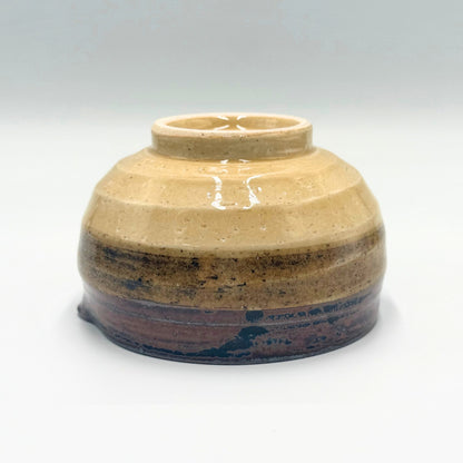 SAI-KATAKUCHI Amber Matcha Bowl 600ml Mino Ware Handcrafted Japanese Ceramic Pouring Tea Bowl