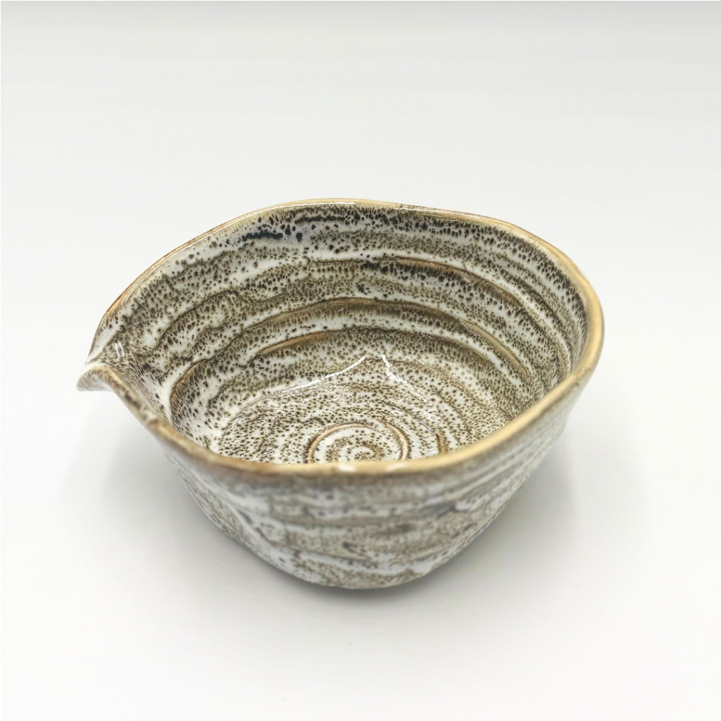 Japanese Mino Ware Yuzu White Katakuchi Matcha Bowl Handcrafted Ceramic Tea Bowl Made in Japan