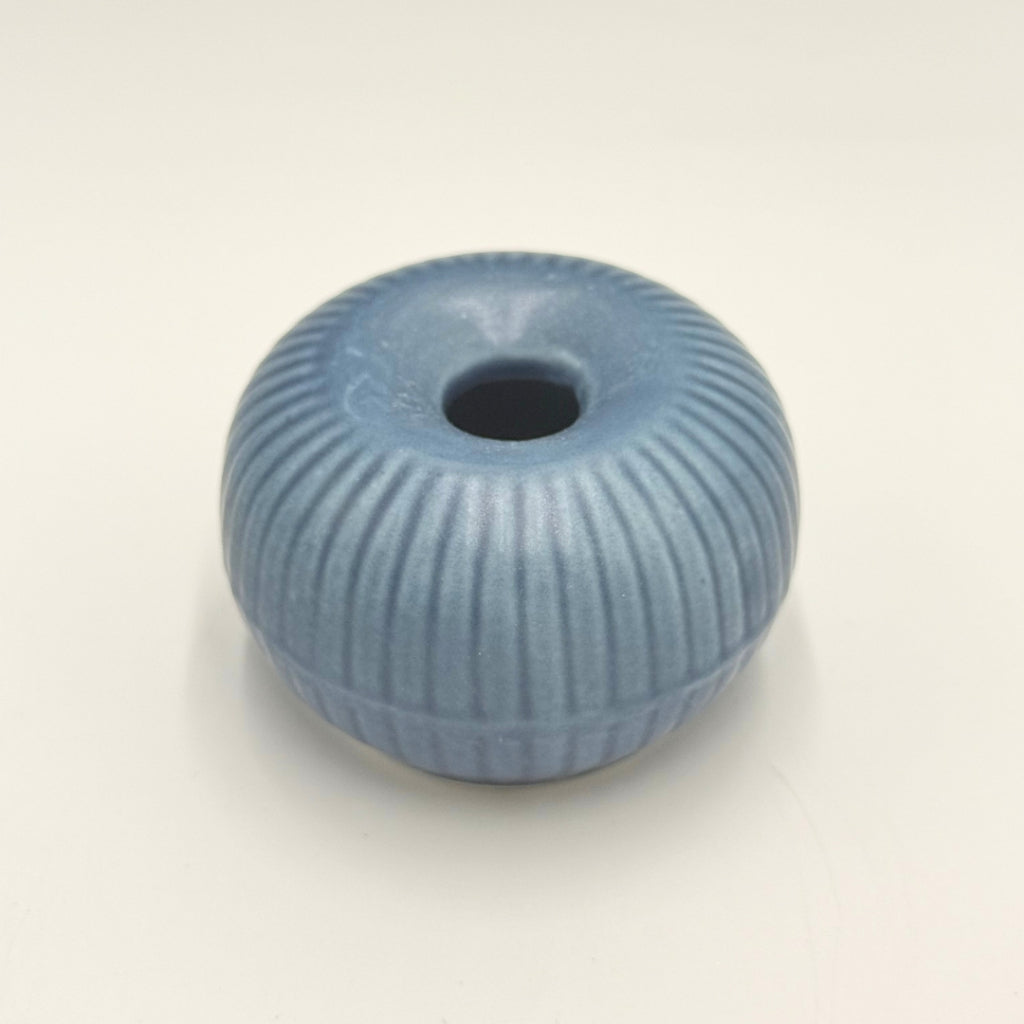 Japanese Mino Ware Navy Chasen Stand Holder Matcha Whisk Reshaper Ceramic Tea Accessory