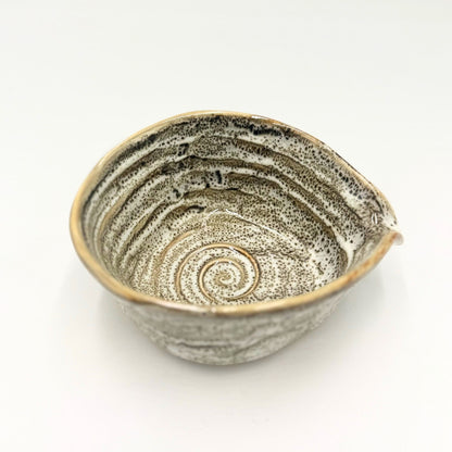 Japanese Mino Ware Yuzu White Katakuchi Matcha Bowl Handcrafted Ceramic Tea Bowl Made in Japan