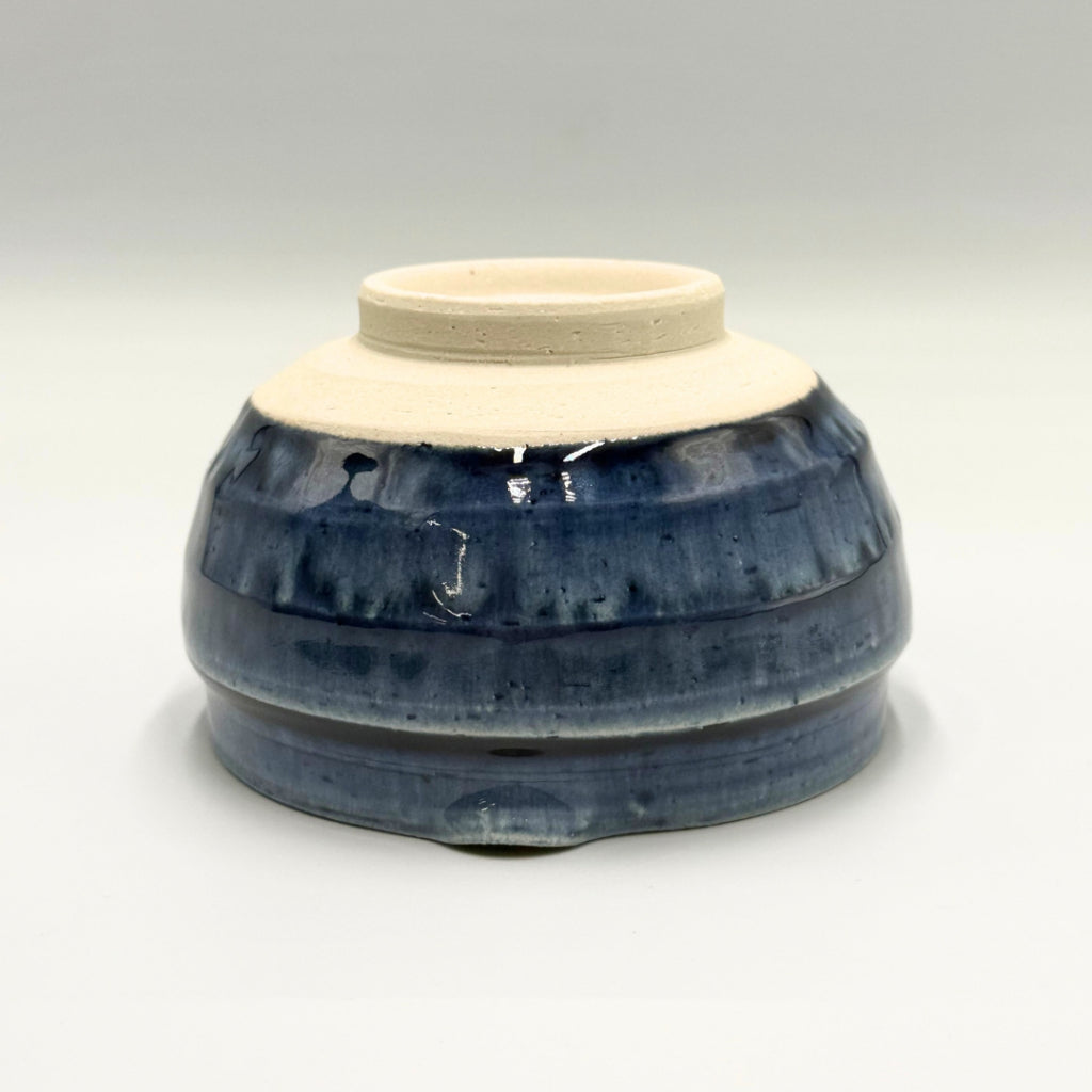 SAI-KATAKUCHI Matcha Bowl Sokon Blue Japanese Mino Ware Handcrafted Ceramic Tea Bowl 600ml