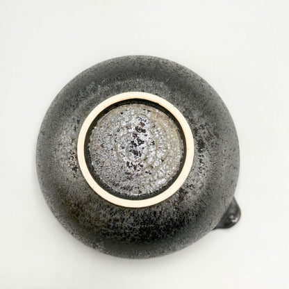 Tokoname Japanese Matcha Bowl Katakuchi Black Crystal Glaze Ceramic Tea Bowl 570cc Made in Japan
