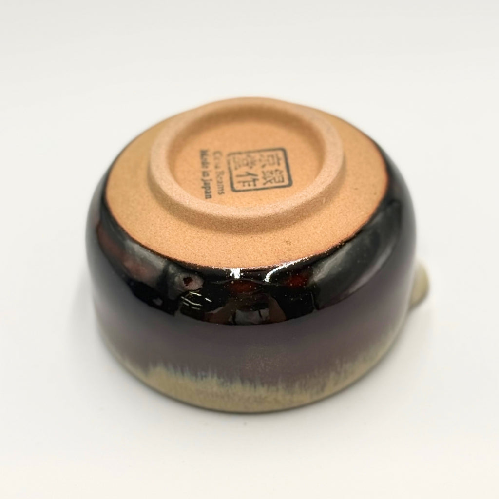 Japanese Handmade Matcha Bowl Kohaku Amber ME-GU-RI Series Ceramic Katakuchi Tea Cup 350ml