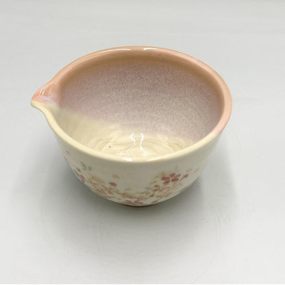 Japanese Mino Ware Sakura Matcha Bowl Set 5pcs Chasen Whisk Chashaku Sieve Handmade Tea Ceremony