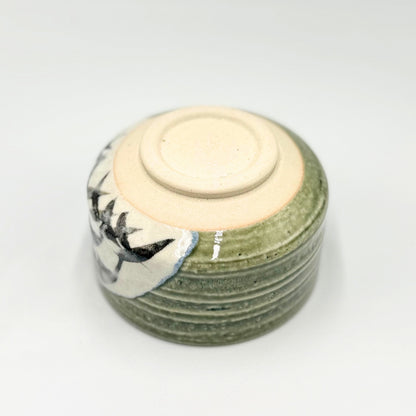 Oribe Ashi Matcha Bowl Mino Ware Handcrafted Japanese Ceramic Chawan Tea Ceremony