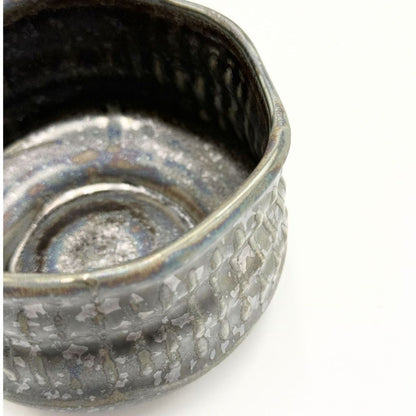 Mino Yaki Silver Glaze Matcha Bowl Japanese Ceramic Tea Cup Chawan Made in Japan