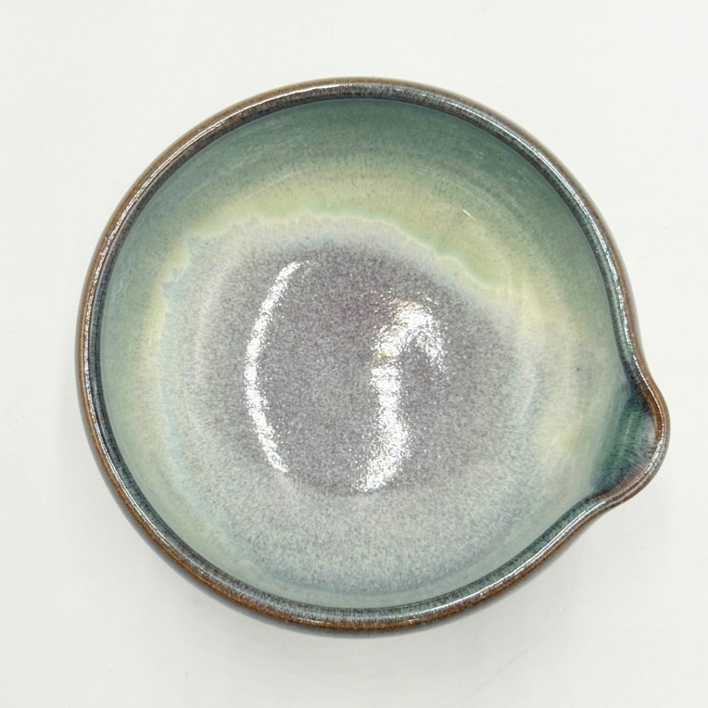 Japanese Handmade Matcha Bowl Katakuchi Pouring Bowl Emerald Flow SUIRYU Ceramic 350ml Made in Japan