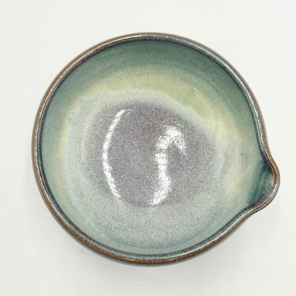 Japanese Handmade Matcha Bowl Katakuchi Pouring Bowl Emerald Flow SUIRYU Ceramic 350ml Made in Japan