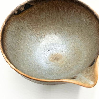 Japanese Mino Ware: Smoke Gold Katakuchi Matcha Bowl | Handcrafted Ceramic Tea Bowl Made in Japan