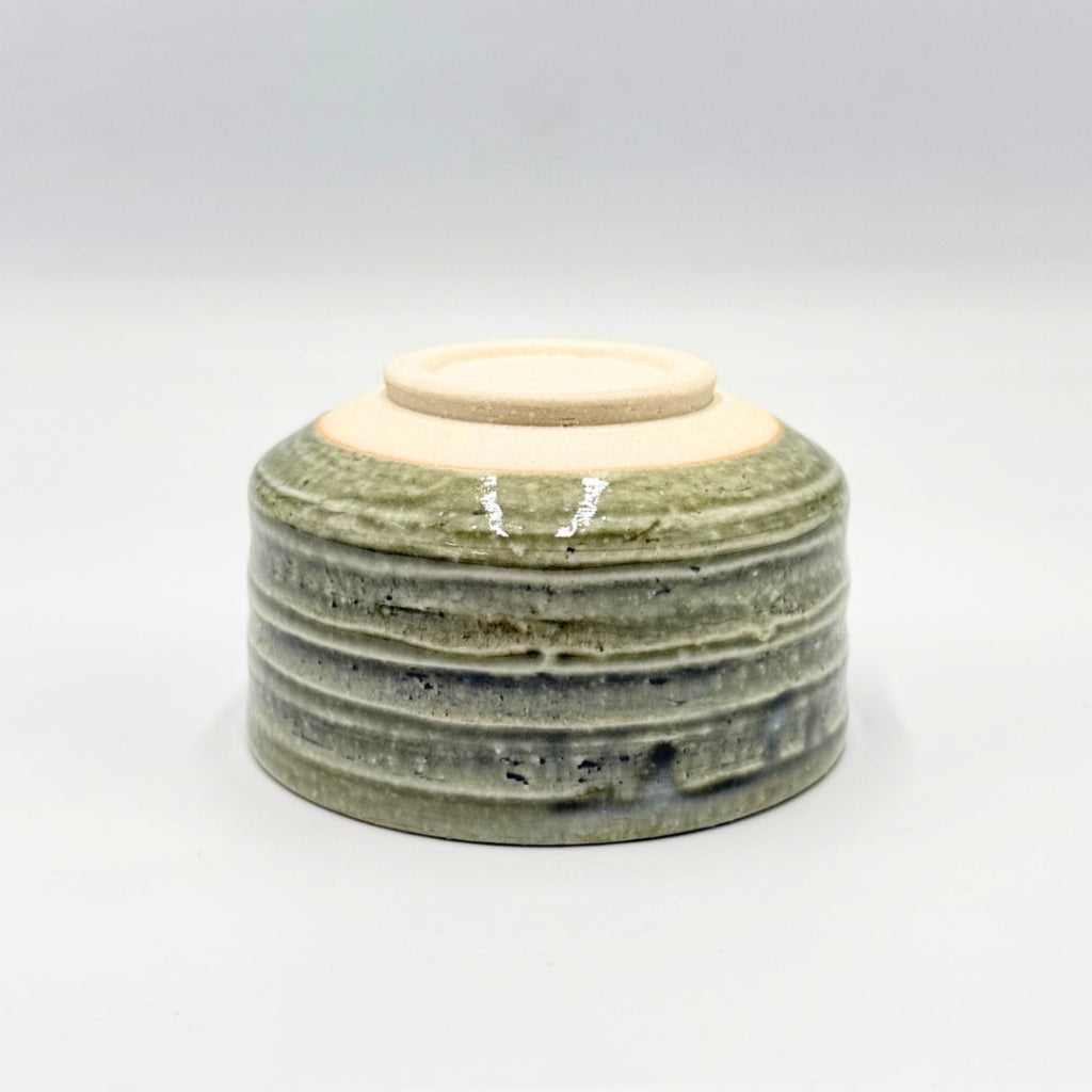 Oribe Ashi Matcha Bowl Mino Ware Handcrafted Japanese Ceramic Chawan Tea Ceremony