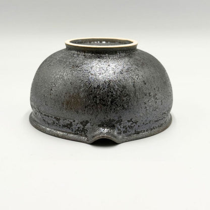 Tokoname Japanese Matcha Bowl Katakuchi Black Crystal Glaze Ceramic Tea Bowl 570cc Made in Japan