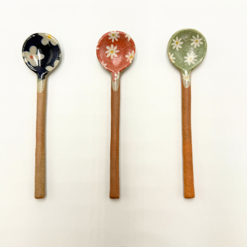 Mino Bunzan Floral Ceramic Spoon | Japanese Mino Yaki Pottery Tableware 11.2cm