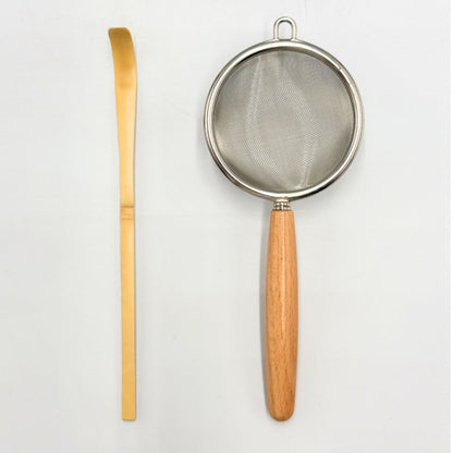 Japanese Mino Ware Matcha Bowl Set 5pcs - Usumomo Pink Chawan Chasen Whisk Tea Scoop Strainer