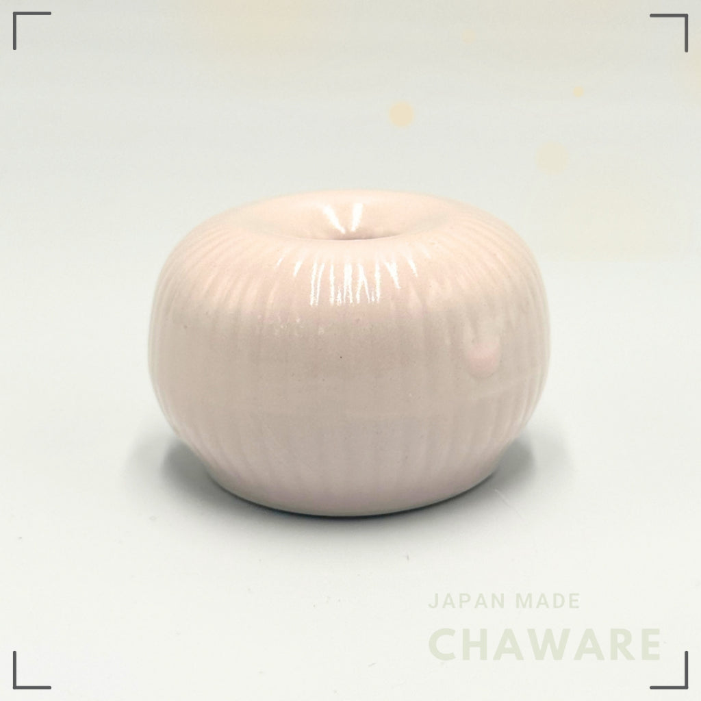 Japanese Mino Ware Peach Pink Chasen Stand Holder Porcelain Matcha Tea Whisk Reshaper Made in Japan