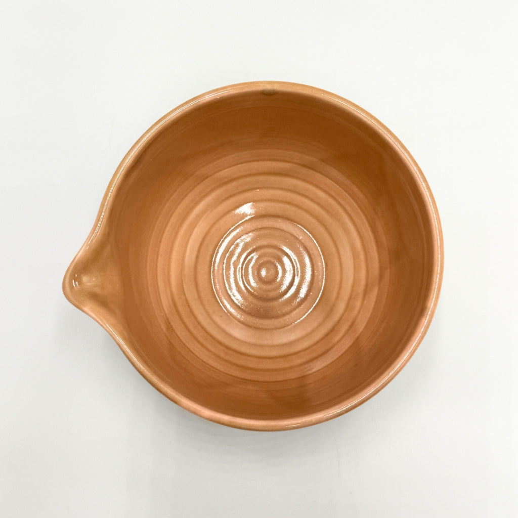 Japanese Mino Ware Peach Glaze Katakuchi Matcha Bowl | Handcrafted Ceramic Tea Bowl Made in Japan