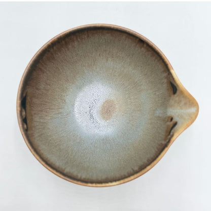 Japanese Mino Ware: Smoke Gold Katakuchi Matcha Bowl | Handcrafted Ceramic Tea Bowl Made in Japan