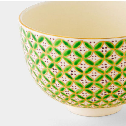 Kiyomizu-yaki Matcha Bowl Gold Kinpaku Shippo Japanese Tea Ceremony Chawan Handcrafted Kyoto Pottery