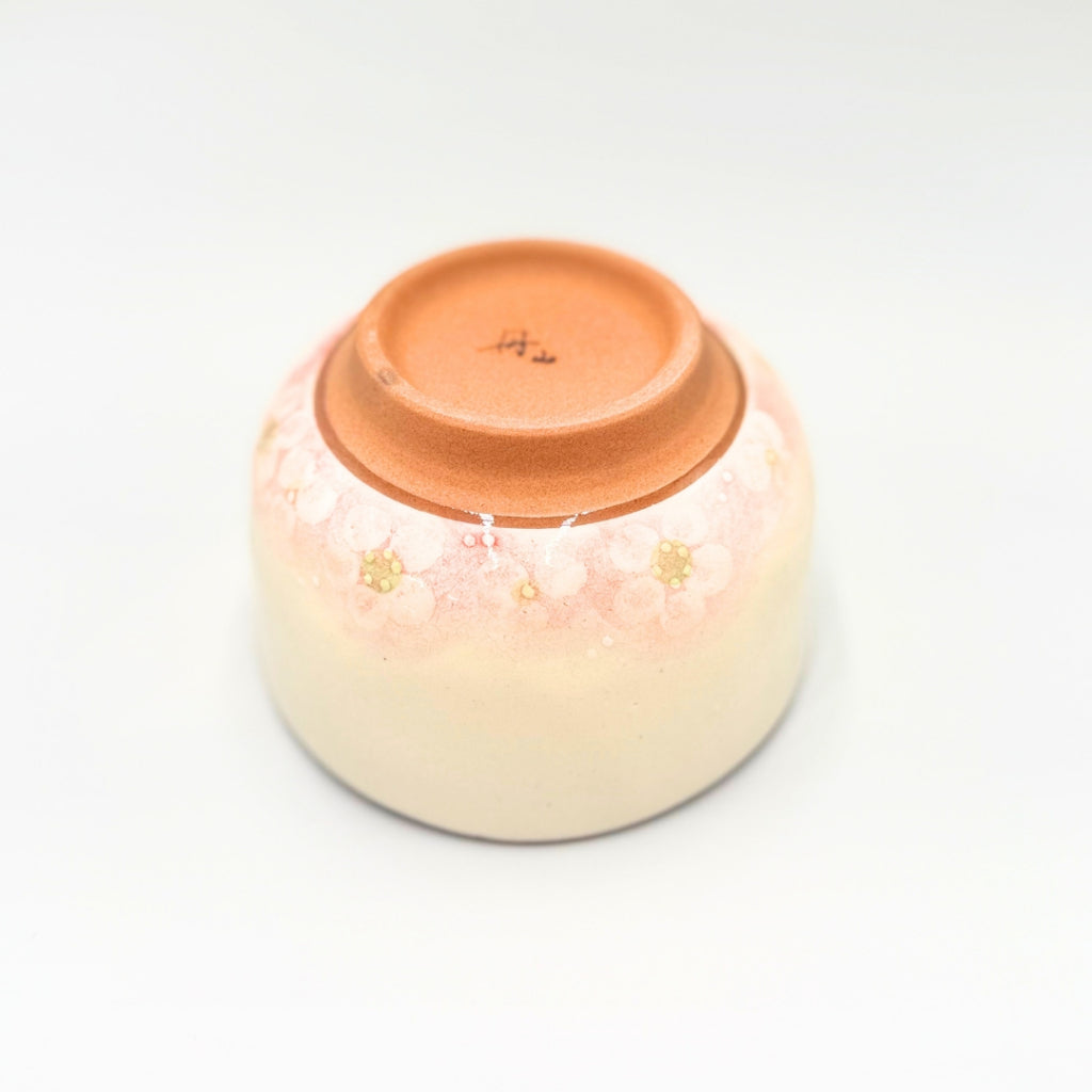 Japanese Matcha Bowl Ohanabatake Pink Mino Ware Chawan Handcrafted Ceramic Tea Bowl Made in Japan