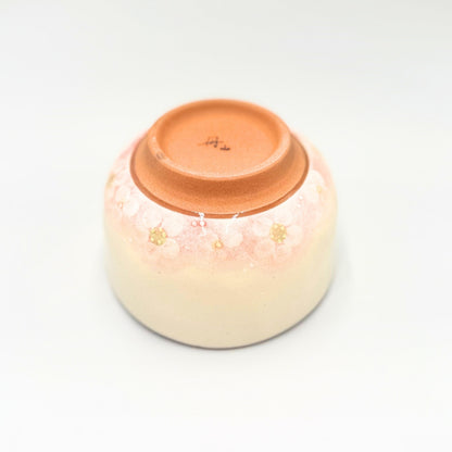 Japanese Matcha Bowl Ohanabatake Pink Mino Ware Chawan Handcrafted Ceramic Tea Bowl Made in Japan