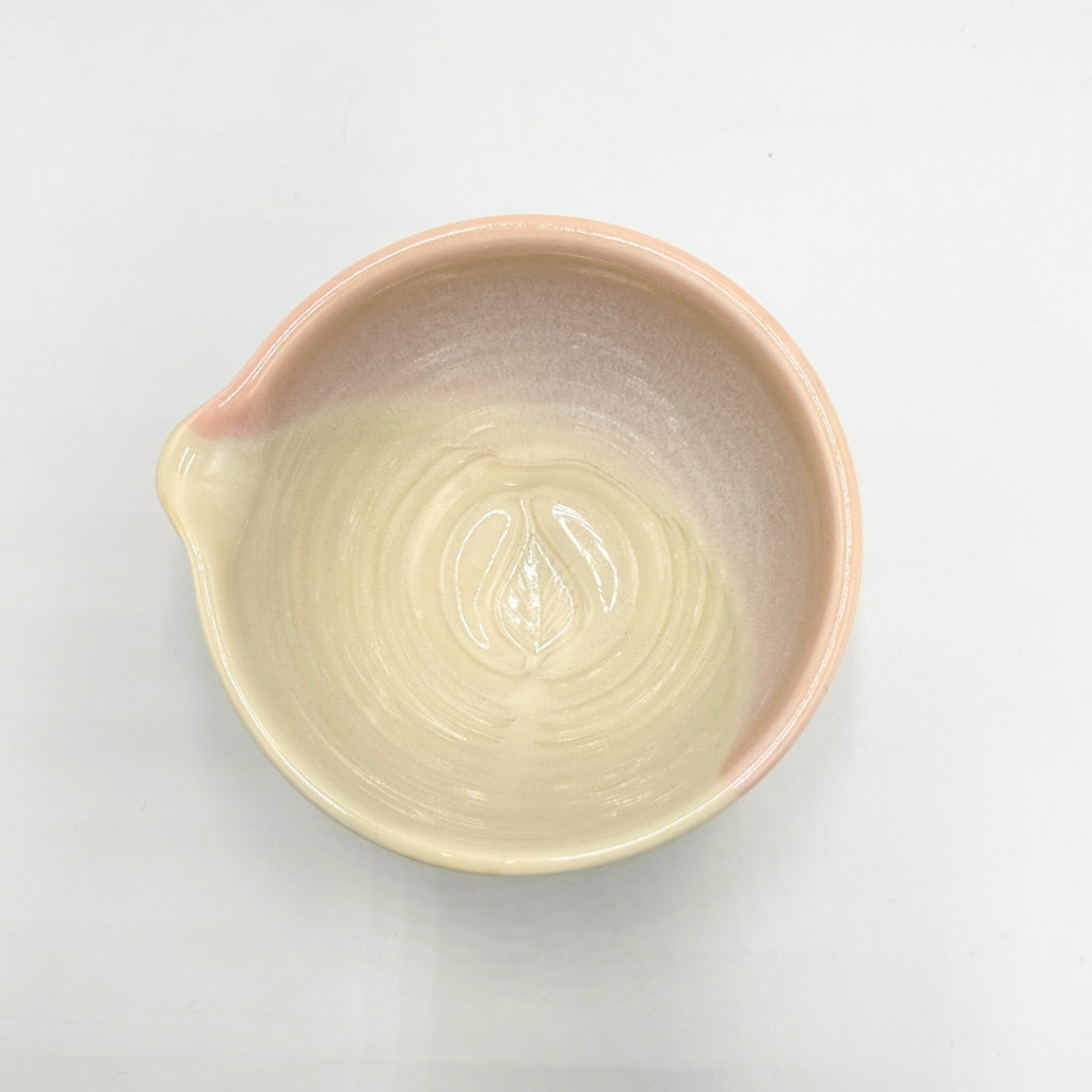 Japanese Mino Ware Sakura Cherry Blossom Matcha Bowl Handmade Pouring Spout Chawan Tea Ceremony