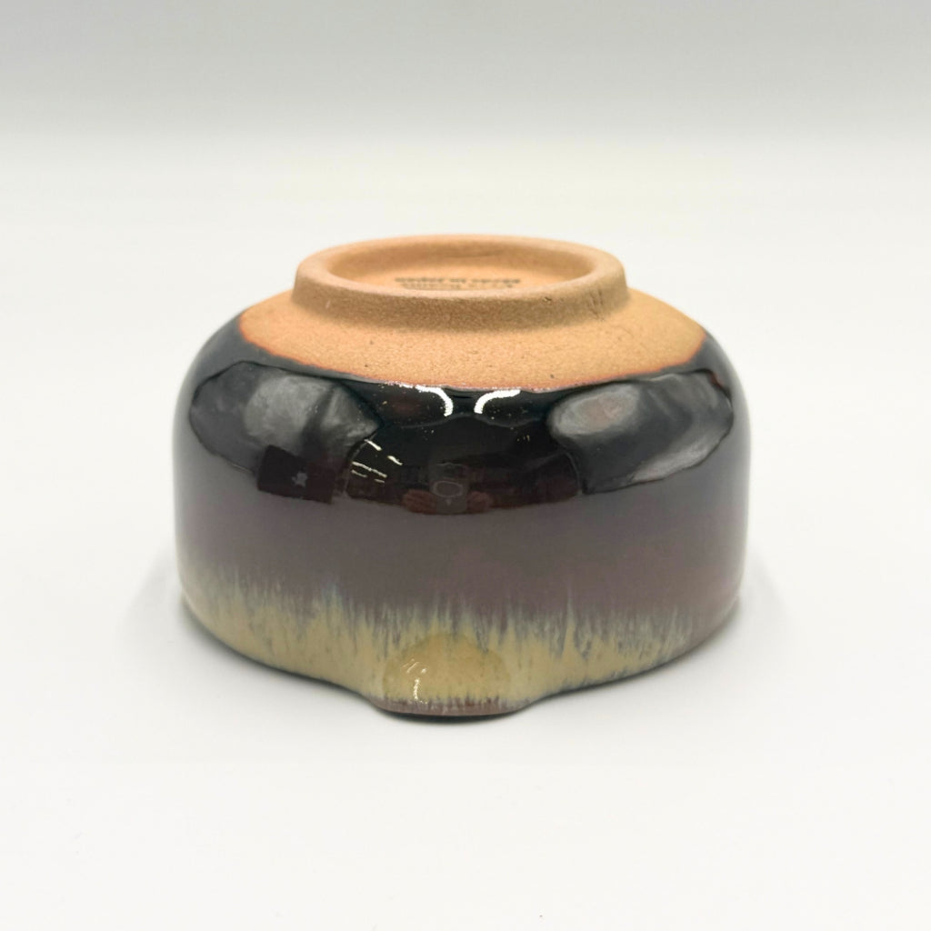 Japanese Handmade Matcha Bowl Kohaku Amber ME-GU-RI Series Ceramic Katakuchi Tea Cup 350ml