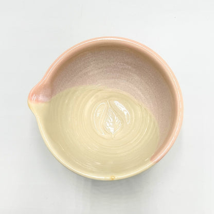 Japanese Mino Ware Matcha Bowl Mt Fuji Design Handmade Pouring Spout Tea Ceremony Latte Art