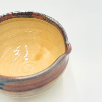 SAI-KATAKUCHI Amber Matcha Bowl 600ml Mino Ware Handcrafted Japanese Ceramic Pouring Tea Bowl