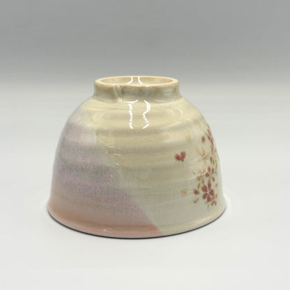 Japanese Mino Ware Sakura Cherry Blossom Matcha Bowl Handmade Pouring Spout Chawan Tea Ceremony