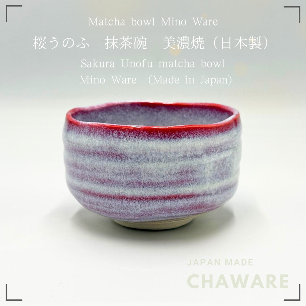 Sakura Matcha Bowl Mino Ware Japanese Ceramic Tea Bowl Handcrafted in Japan Chawan