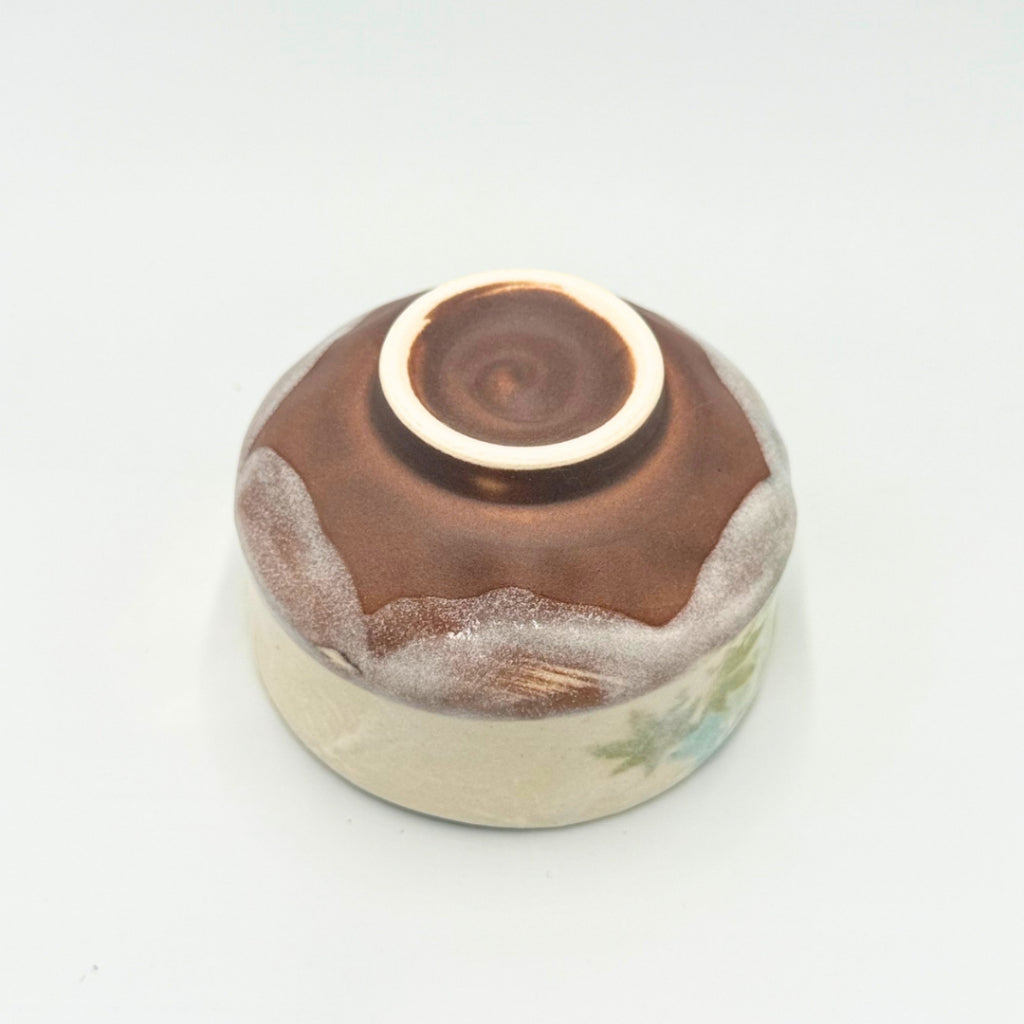 Aokaede Mini Matcha Bowl Mino Ware Japanese Ceramic Tea Bowl Handcrafted in Japan Φ9.4cm