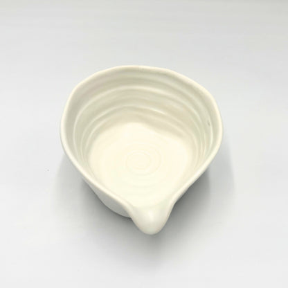 Shirayuki Katakuchi Matcha Bowl Mino Ware Japanese Ceramic Tea Bowl Handcrafted in Japan