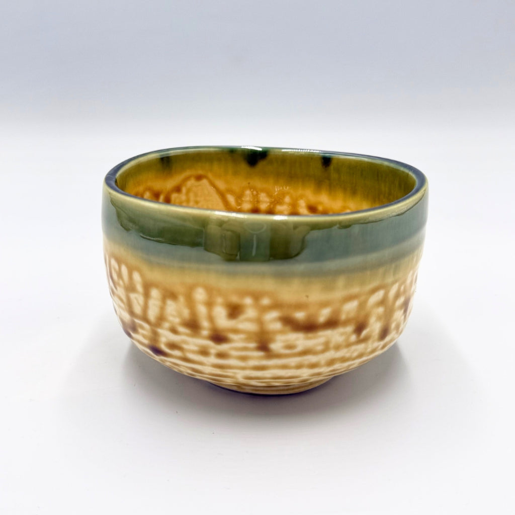 Irabo Oribe Matcha Bowl Chawan Mino Ware Handcrafted Japanese Ceramic Tea Bowl