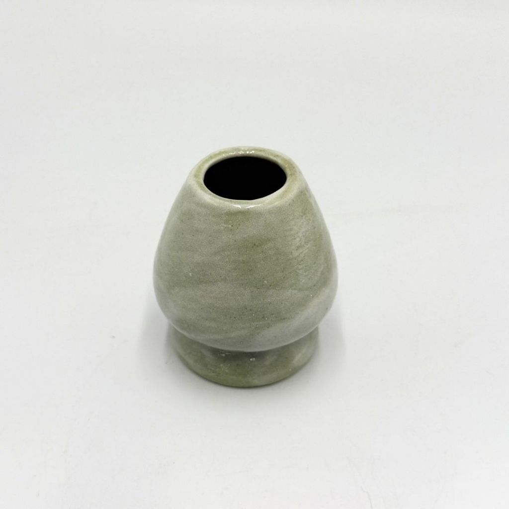 Mino Ware Green Shino Tataki Chasen Reshaper Stand Japanese Matcha Tea Ceremony Whisk Holder Japan