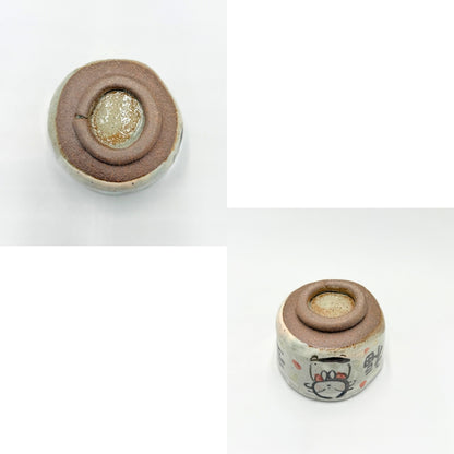 Japanese Jizo Handmade Mini Matcha Bowl Mino Ware Ceramic Tea Cup Made in Japan