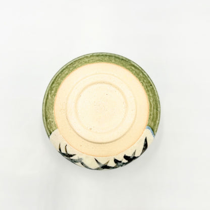 Oribe Ashi Matcha Bowl Mino Ware Handcrafted Japanese Ceramic Chawan Tea Ceremony