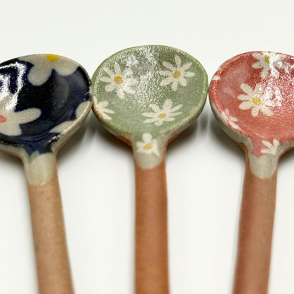 Mino Bunzan Floral Ceramic Spoon | Japanese Mino Yaki Pottery Tableware 11.2cm
