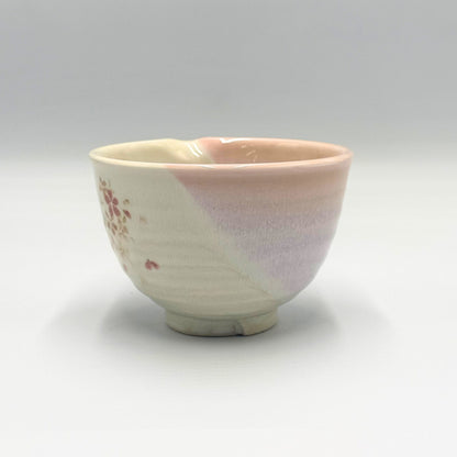 Japanese Mino Ware Sakura Cherry Blossom Matcha Bowl Handmade Pouring Spout Chawan Tea Ceremony