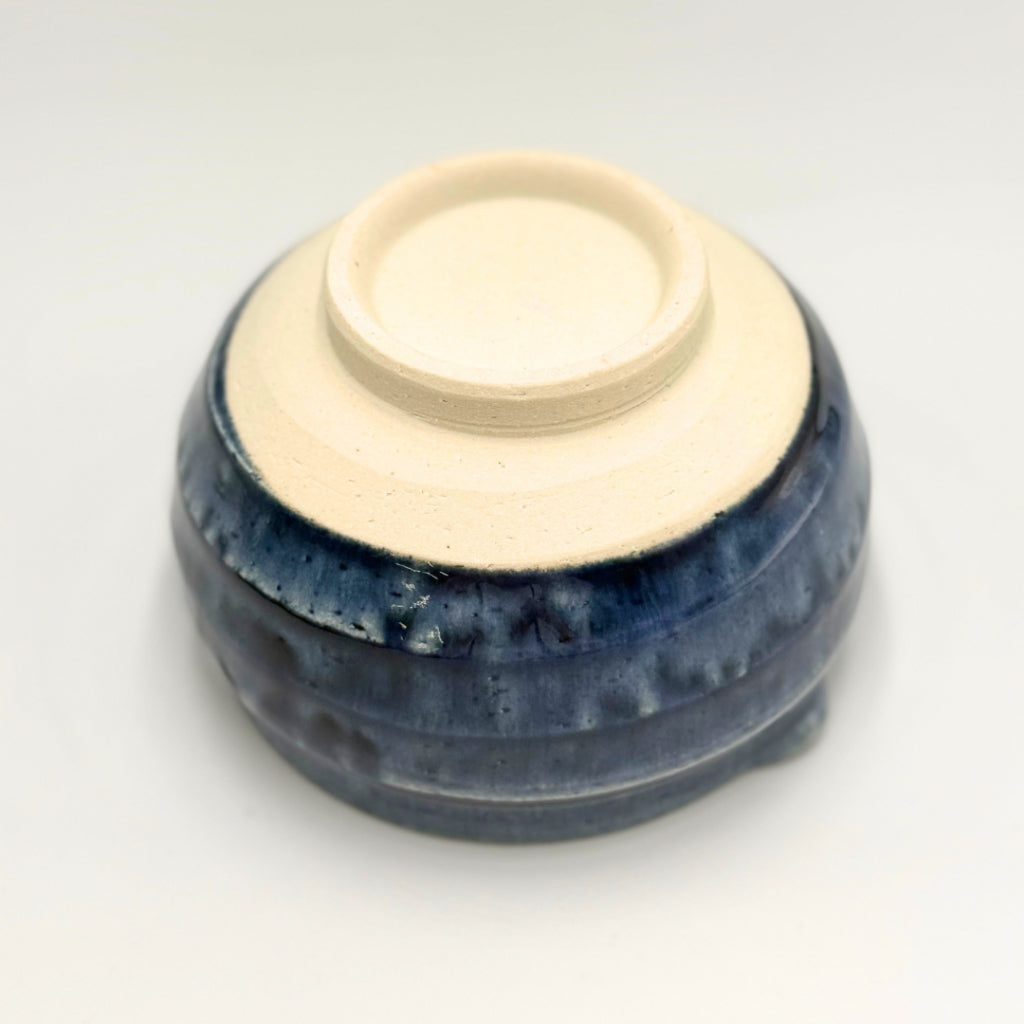 SAI-KATAKUCHI Matcha Bowl Sokon Blue Japanese Mino Ware Handcrafted Ceramic Tea Bowl 600ml