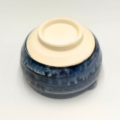 SAI-KATAKUCHI Matcha Bowl Sokon Blue Japanese Mino Ware Handcrafted Ceramic Tea Bowl 600ml